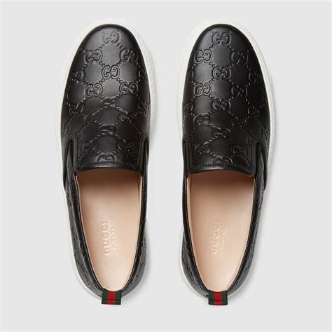 blue slip ons womens cursive gucci writing|Gucci slip on shoes for women.